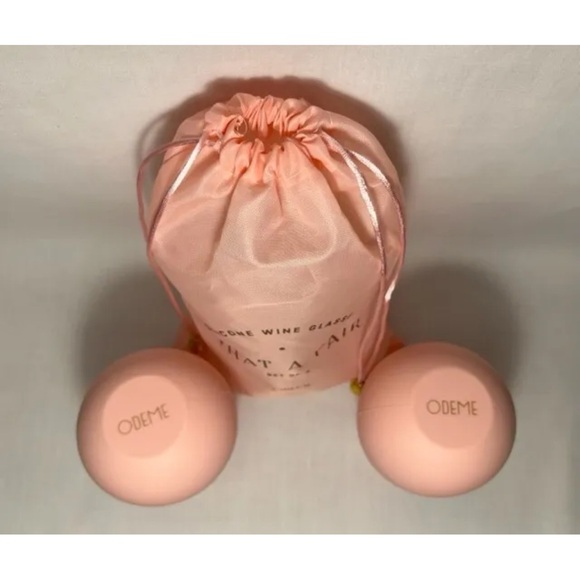 New Odeme What a Pair Pink Silicone Wine Glasses Set of 2 Picnic Hiking Outdoor - Picture 4 of 8